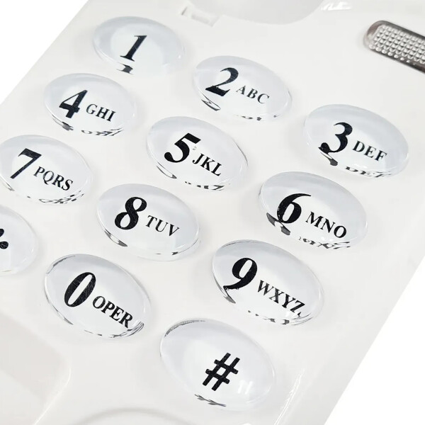 Telefono Fijo De Mesa Numeros Grandes Ideal Mayores Calidad Variante Color Blanco