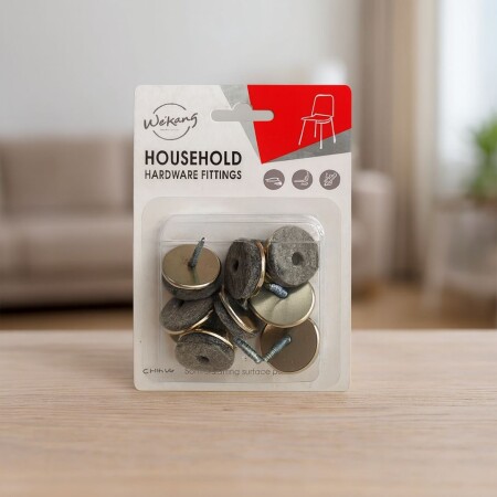 Regaton Deslizadors con Clavo para Sillas x 8 unidades PLATEADO