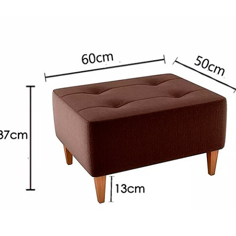 PUFF LOWKIN Rectangular Tela c/patas de madera - Sin color