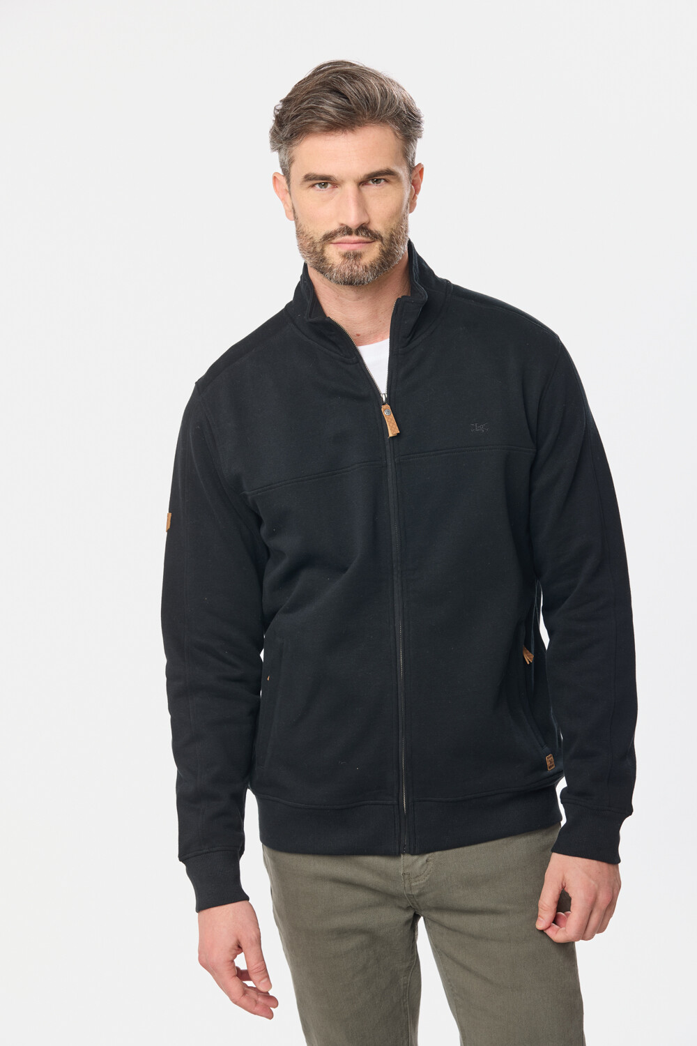 CAMPERA DE FELPA CUELLO ALTO Negro
