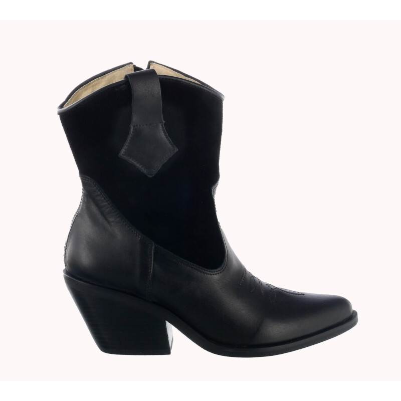 Botas de Mujer Miss Carol tejana de cuero Negro