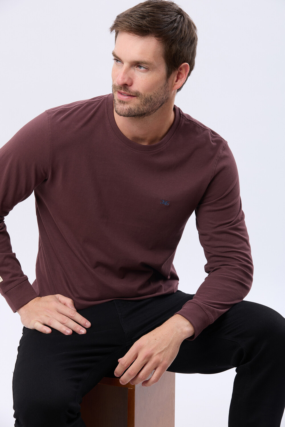 REMERA LISA DE ALGODÓN Bordo
