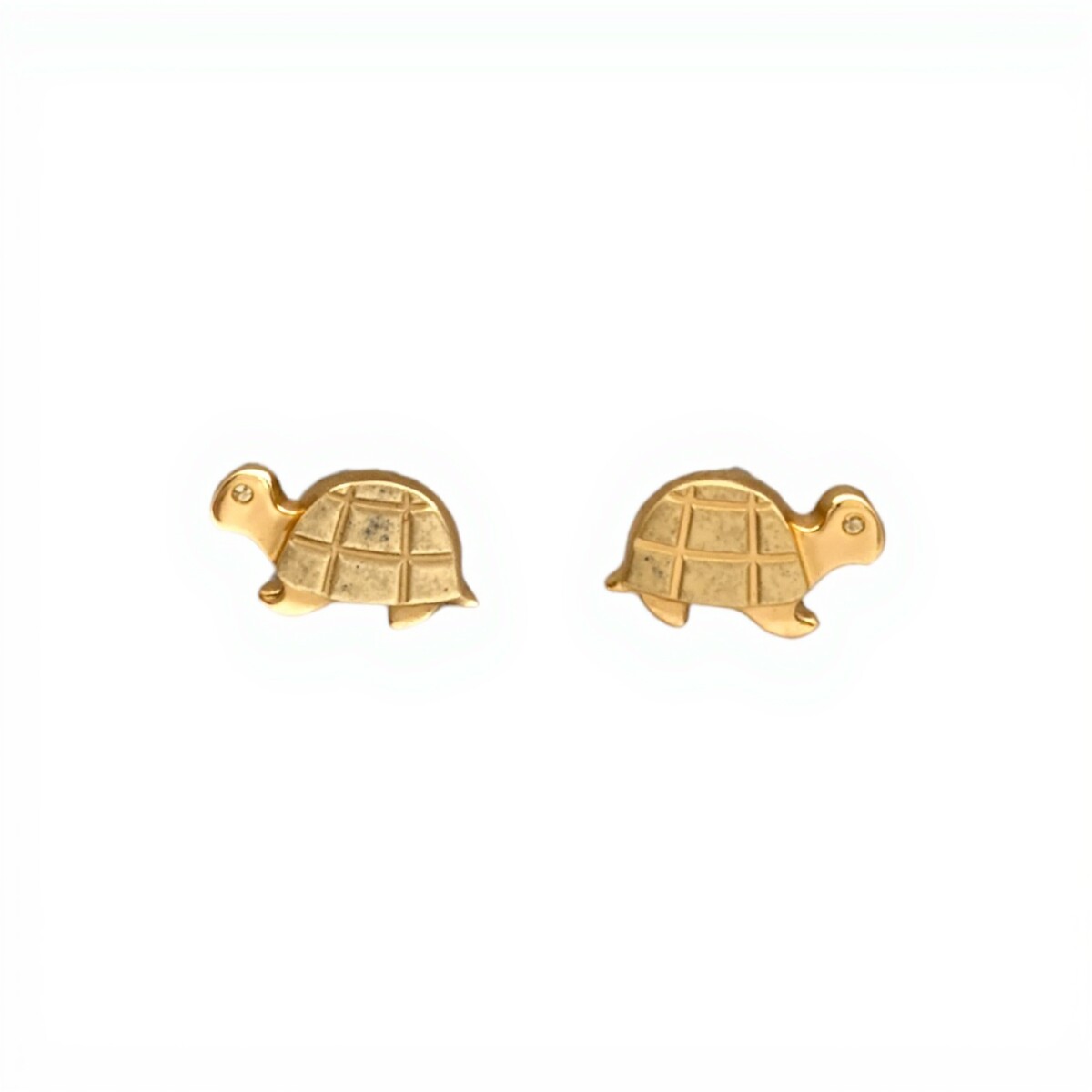 Caravanas tortugas de oro - Oro bajo - Sin piedra- CA8165 - sinpiedra 