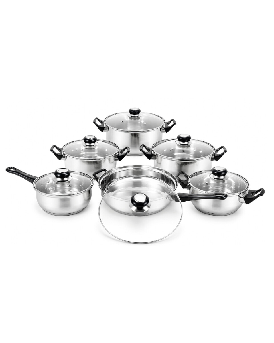 Juego De Bateria Floria Acero Inoxidable 12 Piezas 
