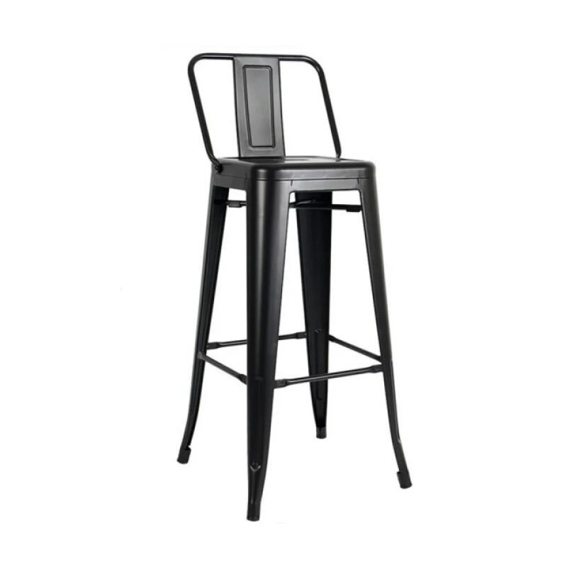 Taburete Tolix Con Respaldo Blanca Taburete Tolix Con Respaldo Blanca