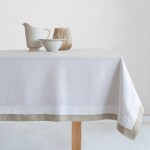 Mantel Florencia Blanco con tablas Beige 220x220 cm