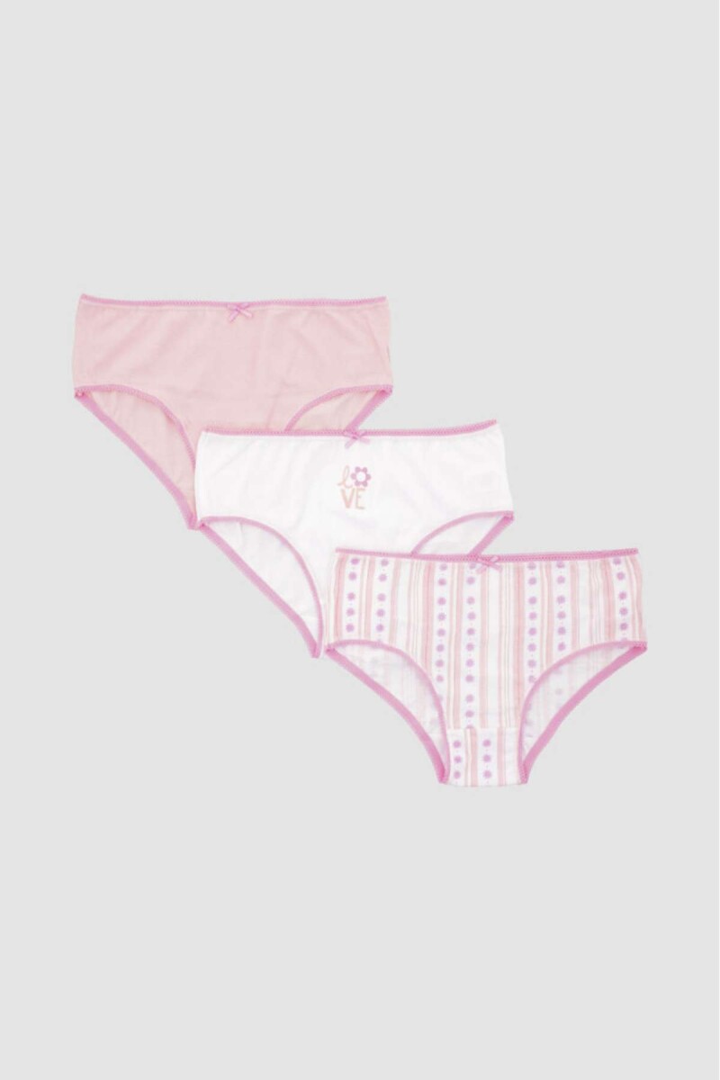 Pack x3 bombachas niña - Scarlet pink 