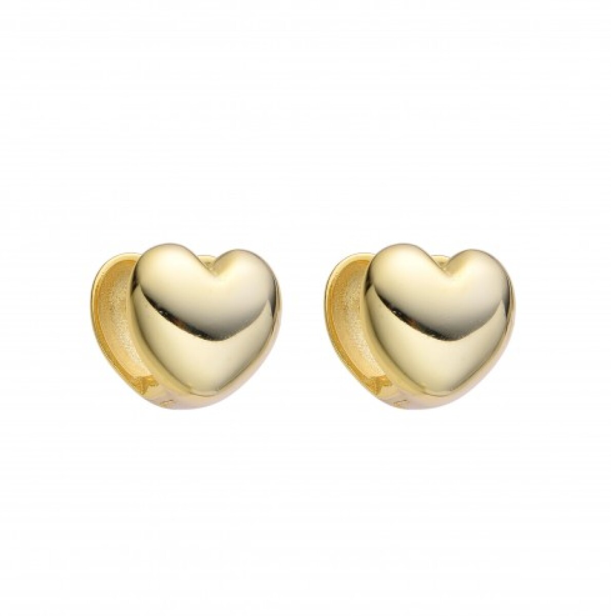 Par de aros de plata 925 con baño de oro amarilo, CORAZÓN. 