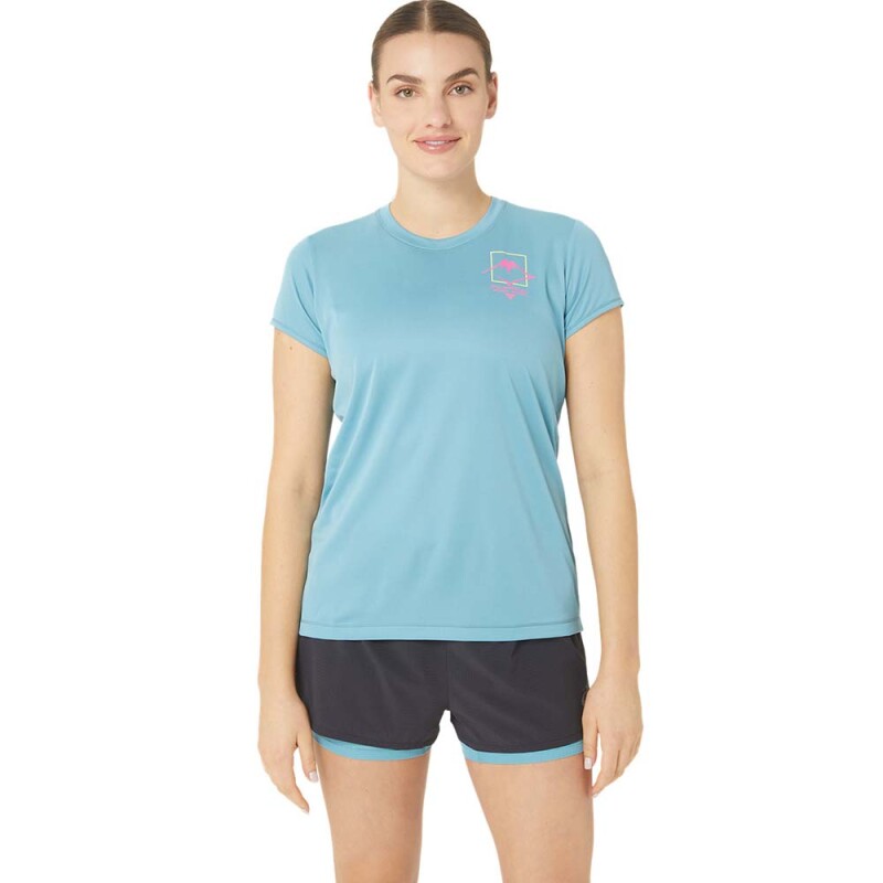 Fujitrail Logo Ss Top W - Mujer Gris Blue