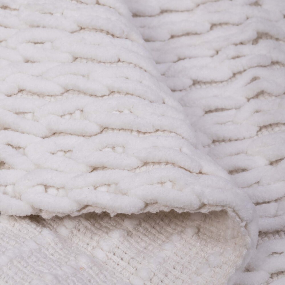 ALFOMBRA DE BAÑO ALGODON-Y-POLIESTER BLANCO JACQUARD