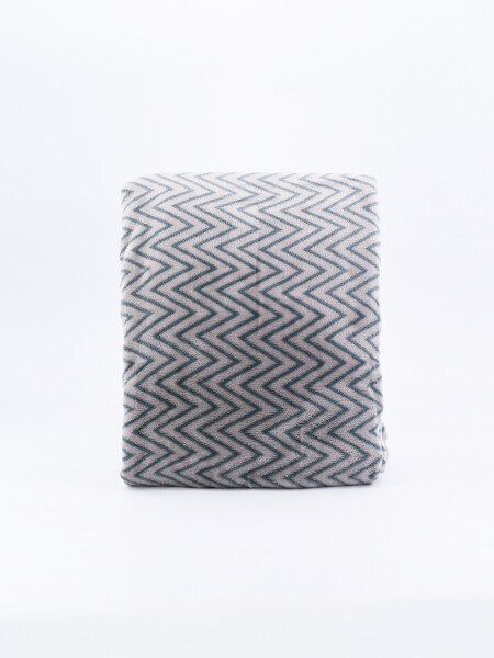 MANTA FLANNEL ZIGZAG 1 PLAZA AZUL