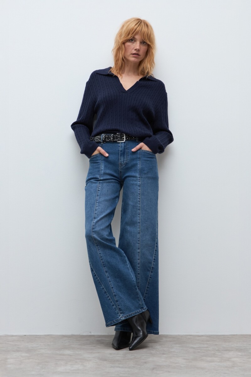 Jean wide leg Norah - jean medio 