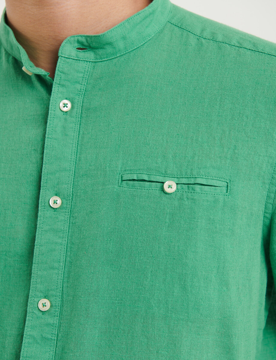 011954 CAMISA HARRINGTON LABEL LINO Verde Medio