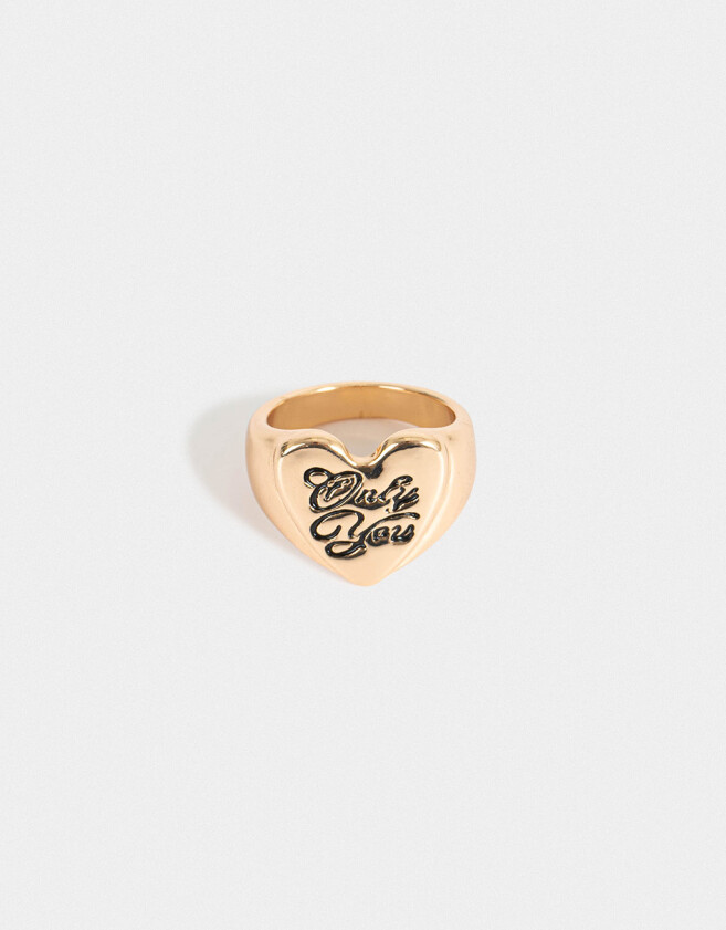 Anillos Medianos y Grandes Con corazón Anillo Corazón Only You - Dorado