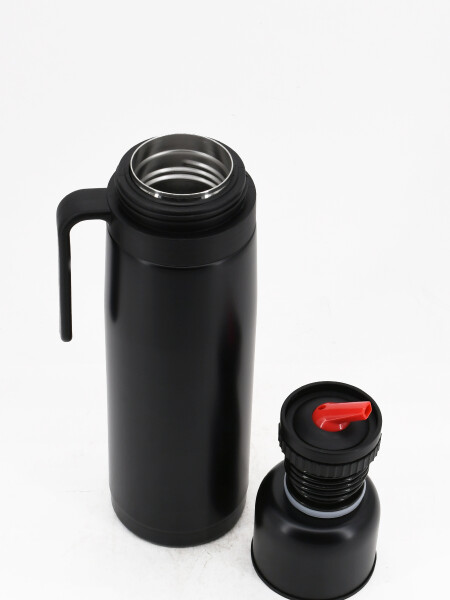 TERMO INOX CON ASA 1 LITRO NEGRO
