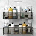 Estante Organizador Repisa De Baño Con Adhesivo De Metal Negro Estante Organizador Repisa De Baño Con Adhesivo De Metal Negro
