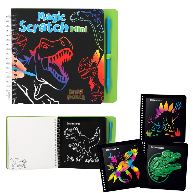 Mini libro mágico para rascar Scratch Dino World Mini libro mágico para rascar Scratch Dino World