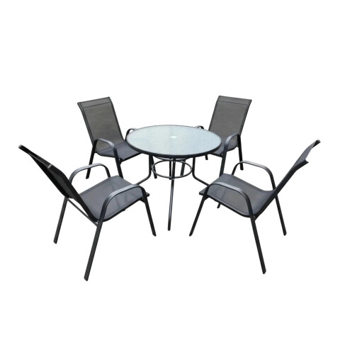 JUEGO DE JARDIN REDONDO CON 4 SILLAS JUEGO DE JARDIN REDONDO CON 4 SILLAS
