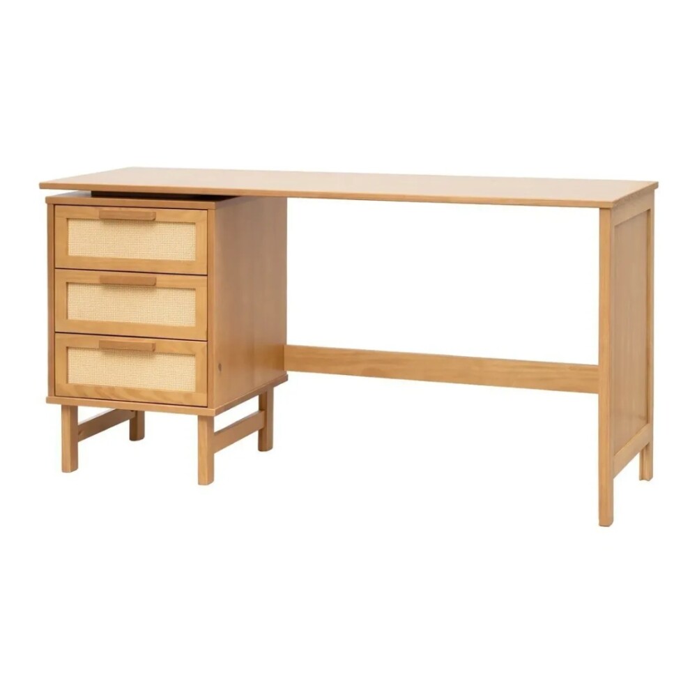 Escritorio 3 cajones Madera Natural - Magna Escritorio 3 cajones Madera Natural - Magna