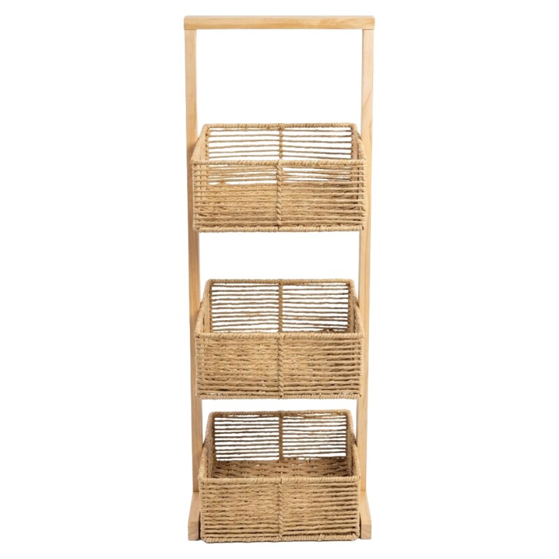 ESTANTE ORGANIZADOR C/3 CESTAS BEIGE Unica