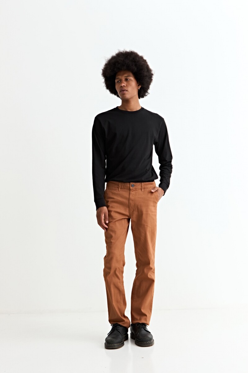 Pantalón recto - Marron 