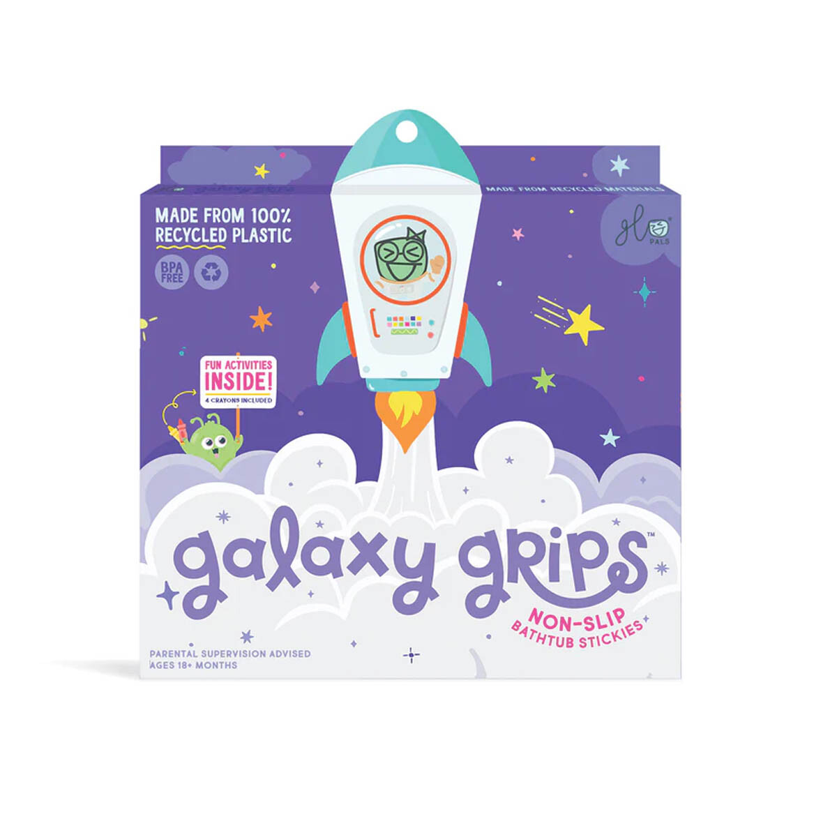 Stickers antideslizantes para colorear de bañera Glo Pals - Galaxy 