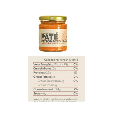 PATÉ DE TOMATES SECOS 175GRS PATÉ DE TOMATES SECOS 175GRS