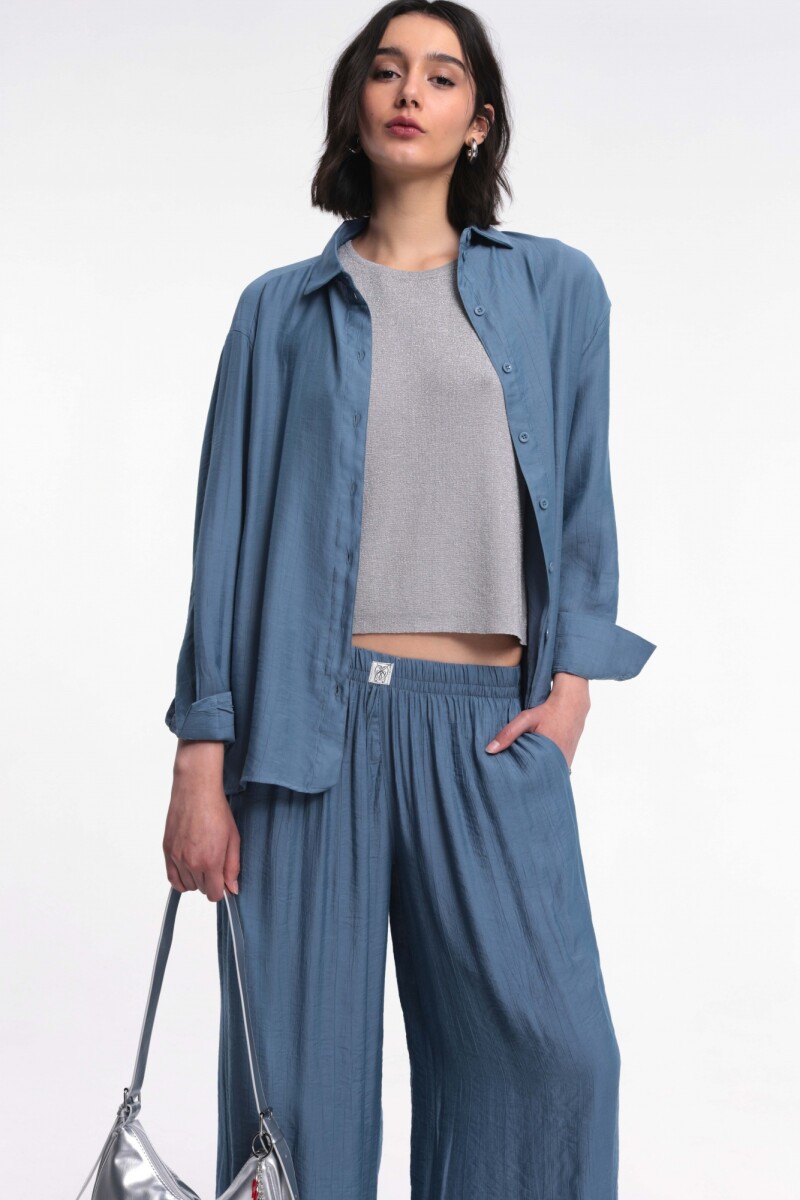 Camisa Bow - Azul Indigo 