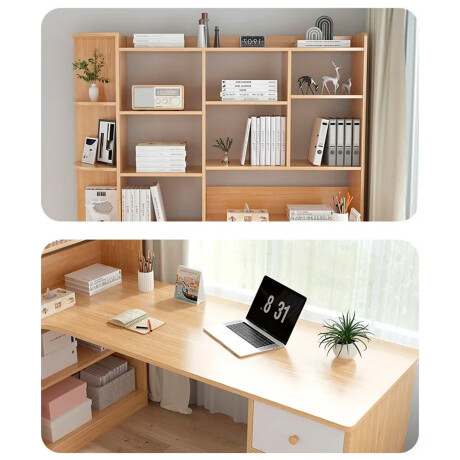 Escritorio Madera con Esantería 6 Cajones 140cm 617-34 001