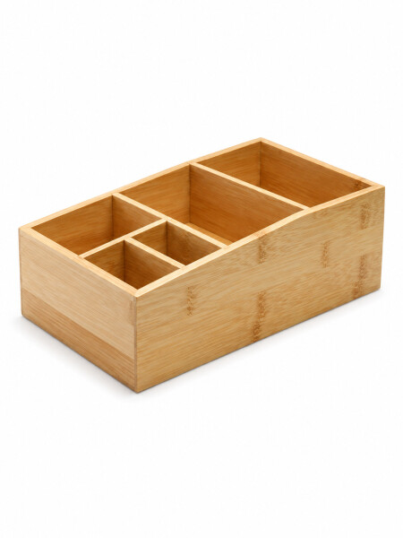 CAJA DE TE BAMBU 5 ESPACIOS NATURAL