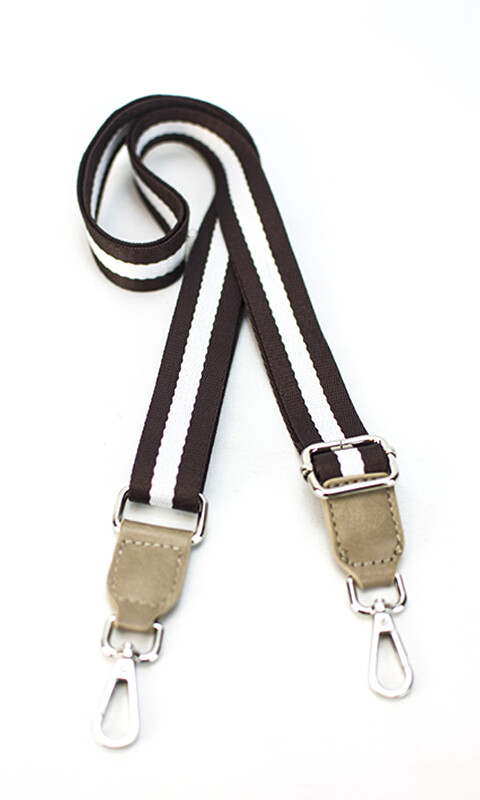 CORREA GALON PARA CARTERA CHOCOLATE CON NUDE
