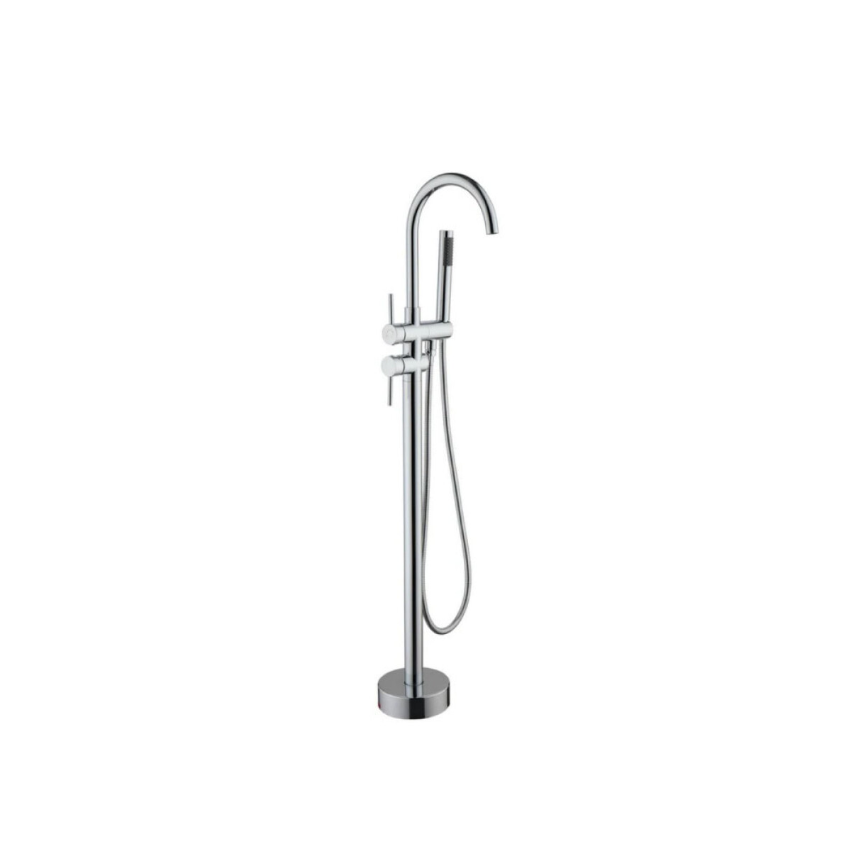 Grifería de Piso para Bañera con Pico Curvo Cromada Linea Zoe 
