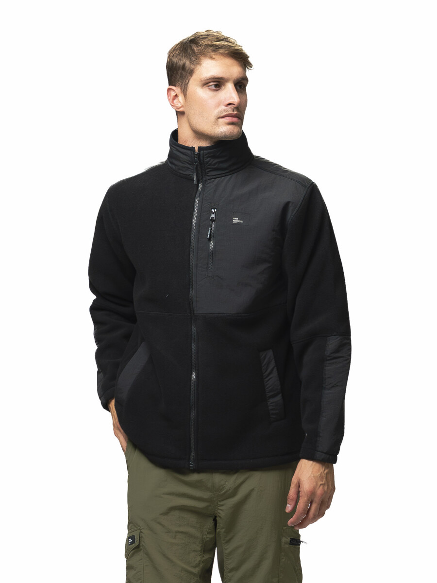 Campera Polar Combinada New26 - Negro/Negro 