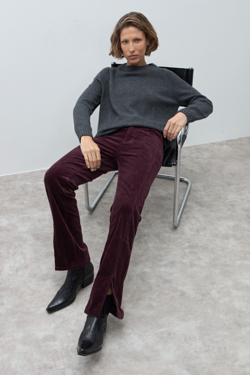 Pantalón Donna de pana ciruela