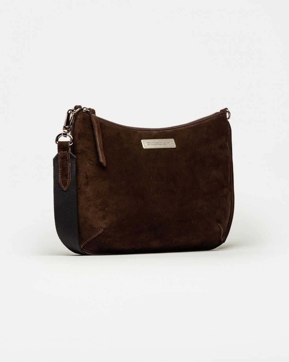 Bandolera Mia en cuero gamuza Marron
