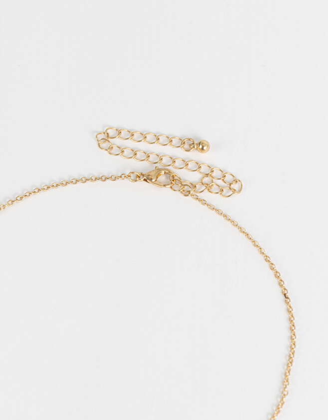 Bijouterie Set Con strass Set De Collar Y Aros Pasantes Con Strass - Dorado