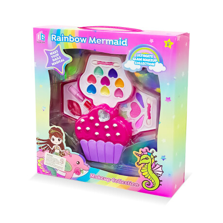 Set De Belleza Infantil Maquillaje Estuche 3 Niveles Sirena