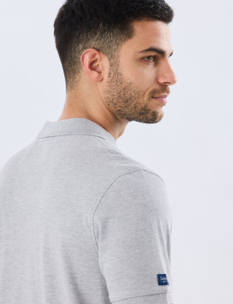 REMERA POLO LISA PIQUÉ Gris