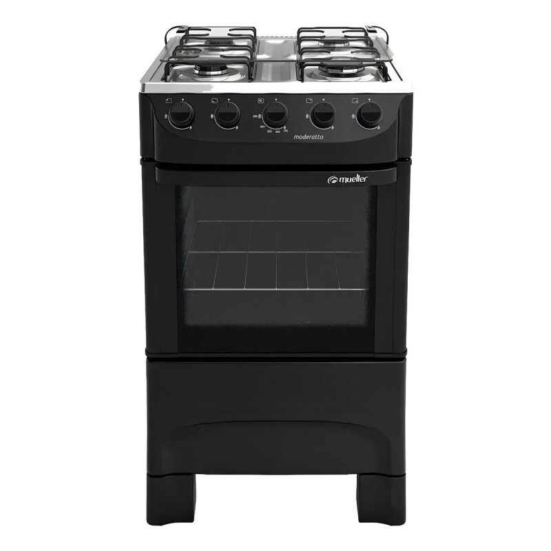 Combo Cocina Negra 4h A Gas + Campana Extractora Negra 60cm Color Negro Combo Cocina Negra 4h A Gas + Campana Extractora Negra 60cm Color Negro