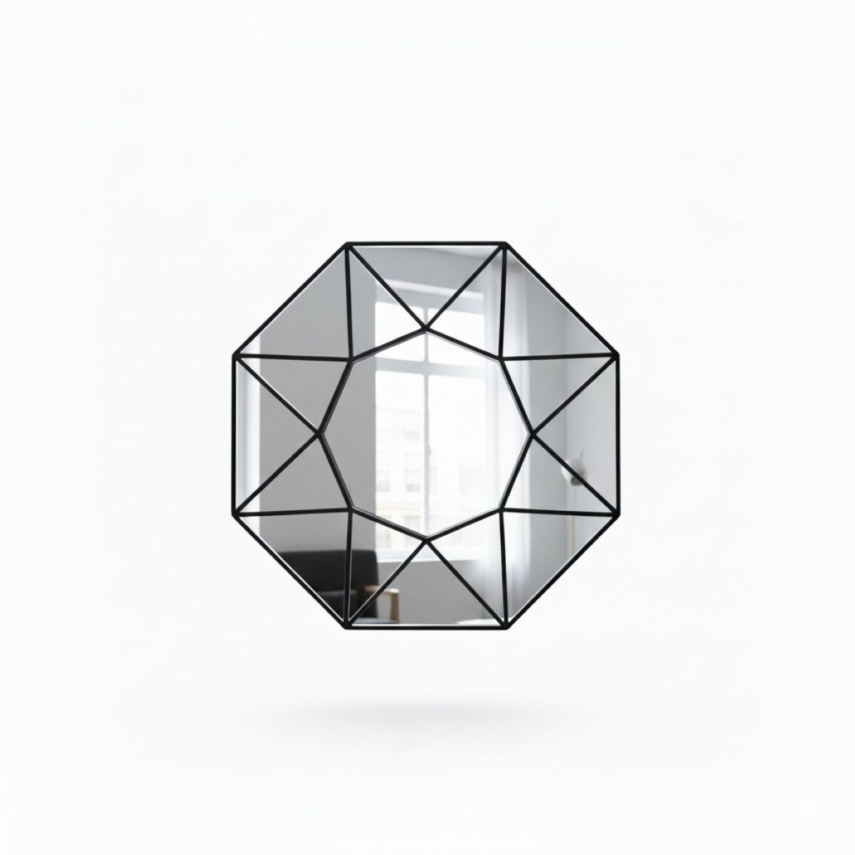 ESPEJO C/MARCO NEGRO 25CM 