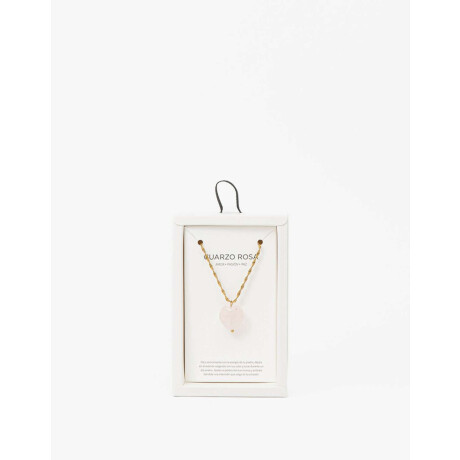 Cadena Acero Con Cuarzo Rosa Rosa Claro