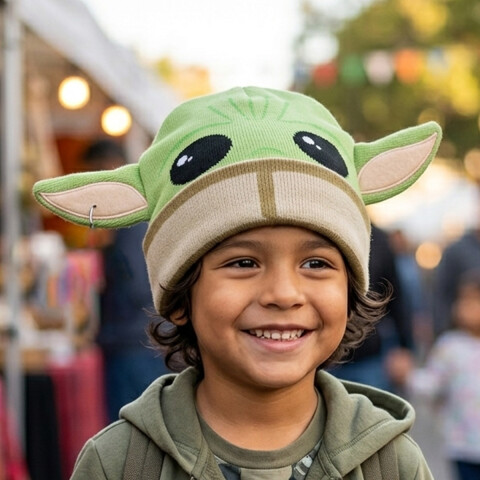 Gorro de Lana Infantil Baby Yoda con Forma Oficial U