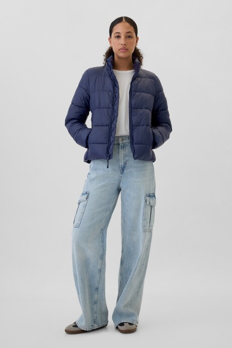 Campera Puffer Logo Gap Mujer Navy Uniform