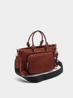 Bolso Tote De Nylon Con Colgante S teja