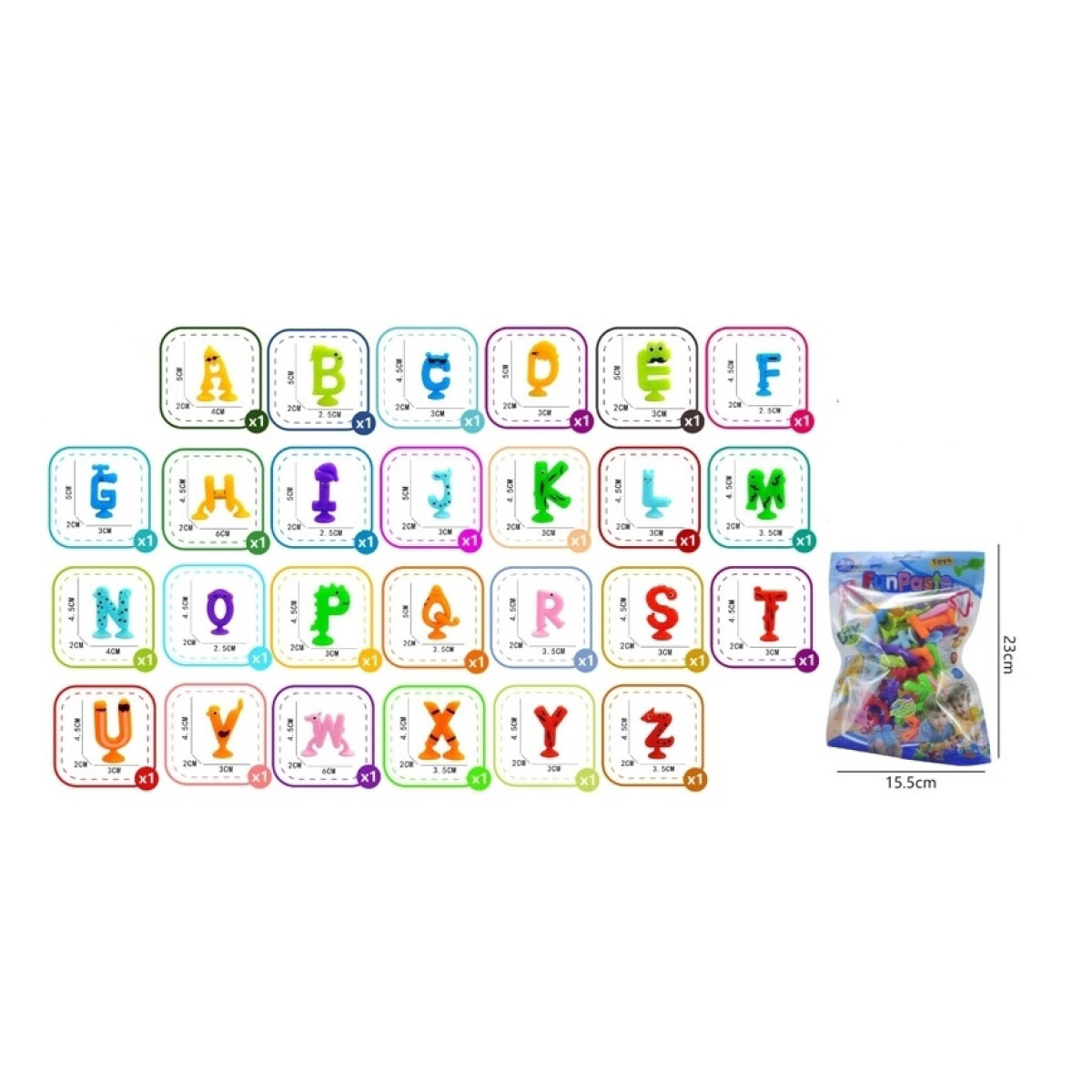 Juego Didactico Ventosa Abecedario 26 pcs 