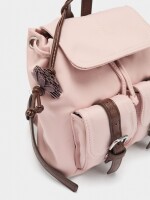 Mini Mochila De Nylon Con Colgante rosa