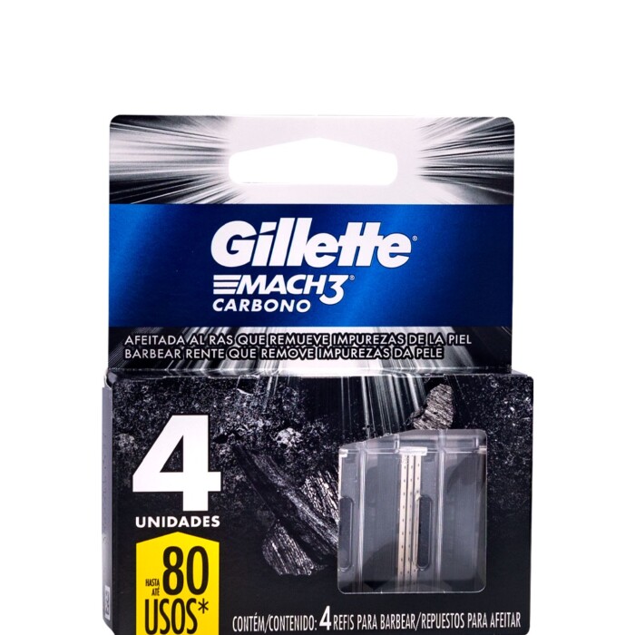 GILLETTE MACH 3 REPUESTO CARBONO única