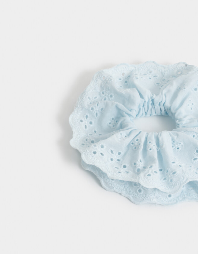 Skunzies XL Scrunchie Broderie - Azul Celeste
