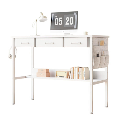 Escritorio Organizador Con Estante Y Cajones 100Cm Ub BLANCO