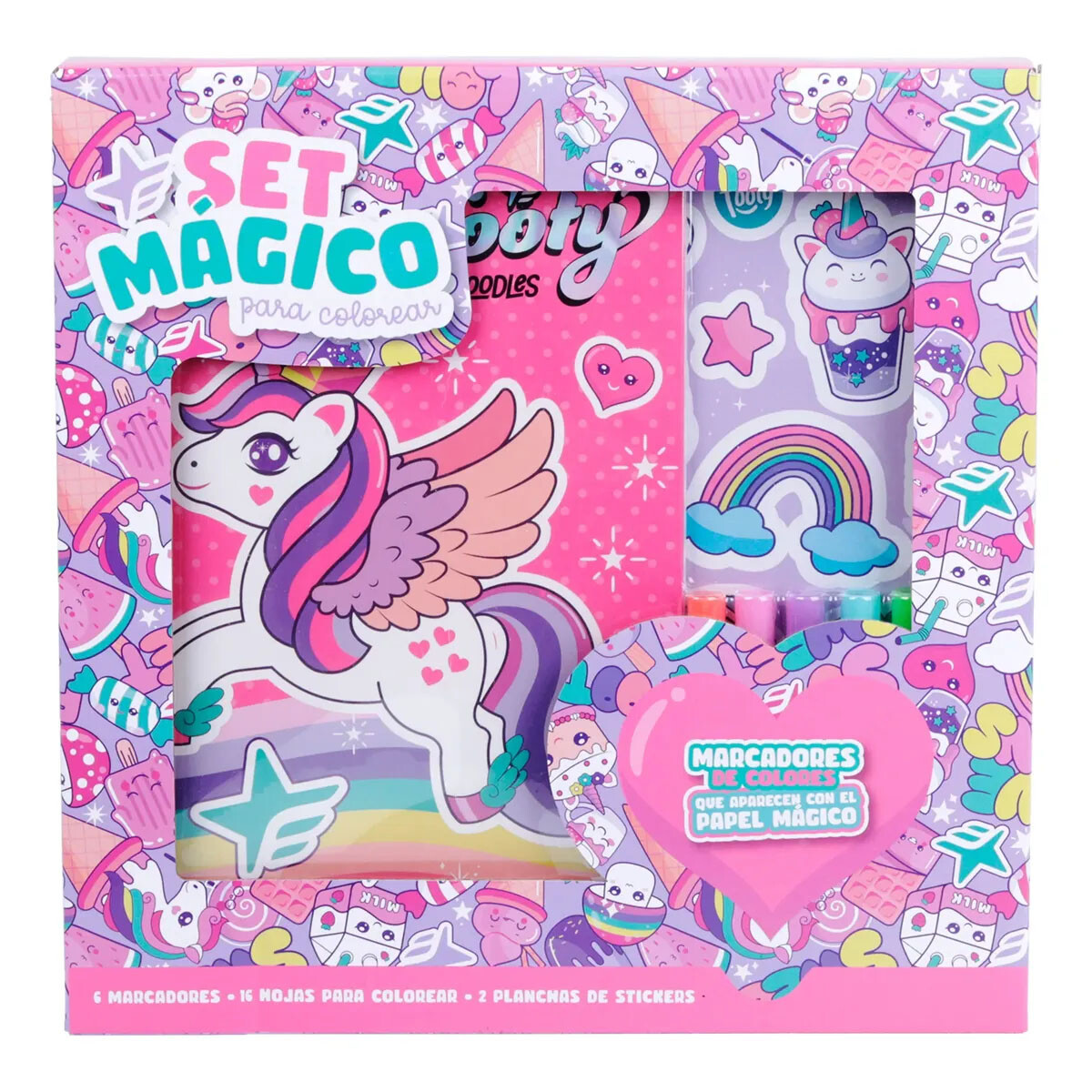 Set mágico para colorear Unicornio Footy 